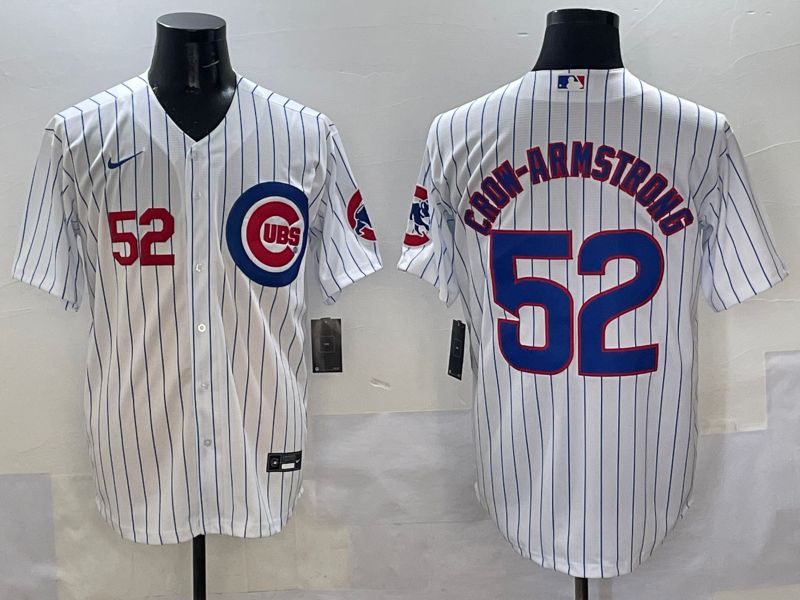 Men Chicago Cubs #52 Crow-Armstrong White Stripe Game 2025 Nike MLB Jersey style 3->chicago cubs->MLB Jersey
